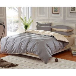 唯家品牌银灰米桔与果绿米桔双人纯棉活性印染纯色床上用品四件套 寝具中的舒适之选